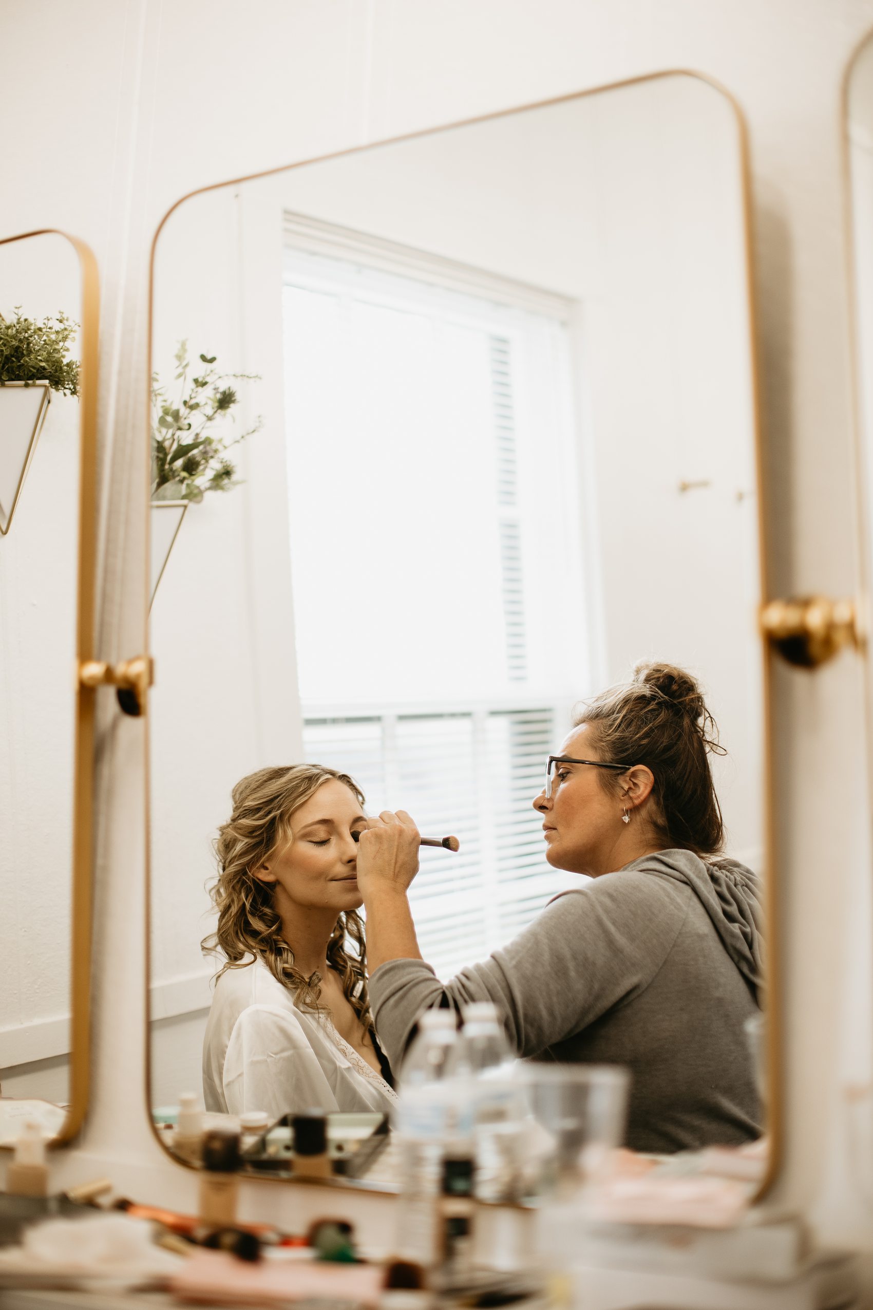 The bride and bridesmaids got ready in the Prairie Meadows Venue bridal suite