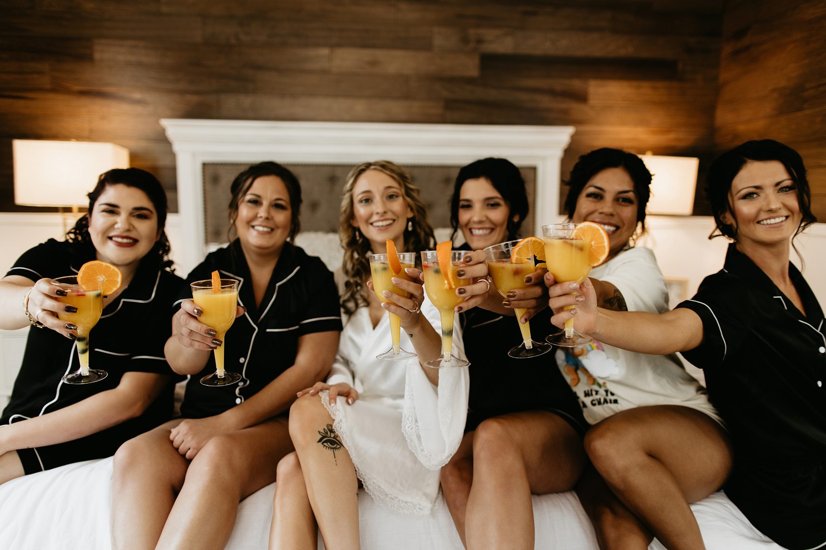 The bride and bridesmaids got ready in the Prairie Meadows Venue bridal suite