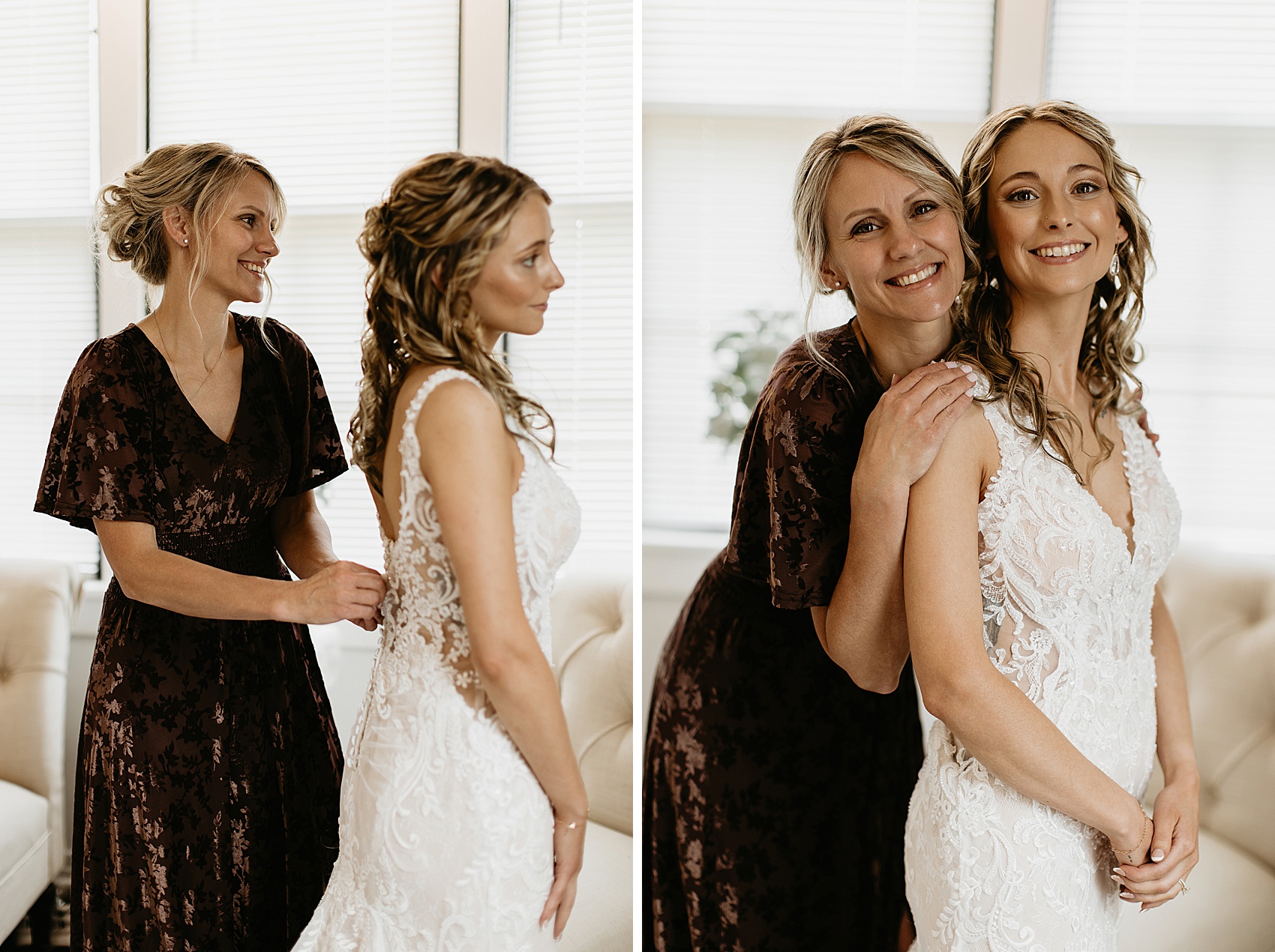 The bride and bridesmaids got ready in the Prairie Meadows Venue bridal suite