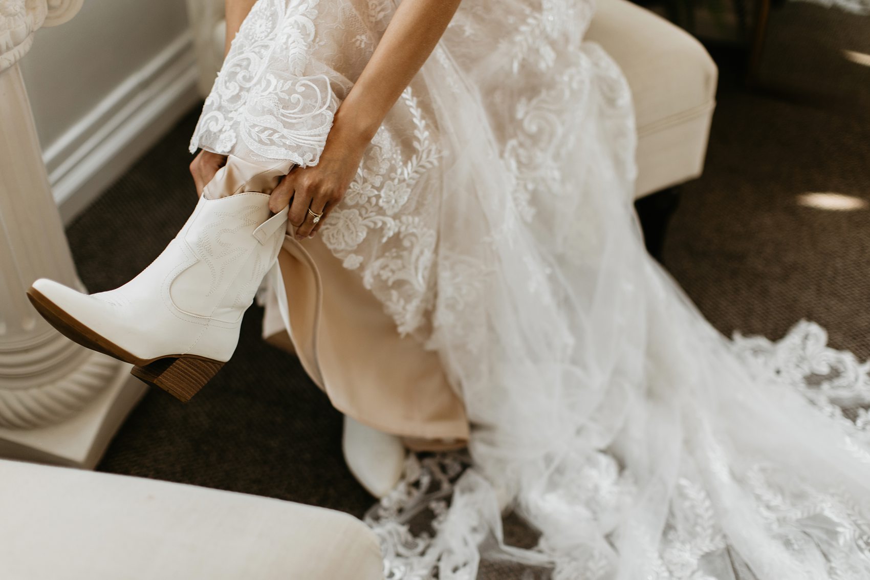 The bride and bridesmaids got ready in the Prairie Meadows Venue bridal suite