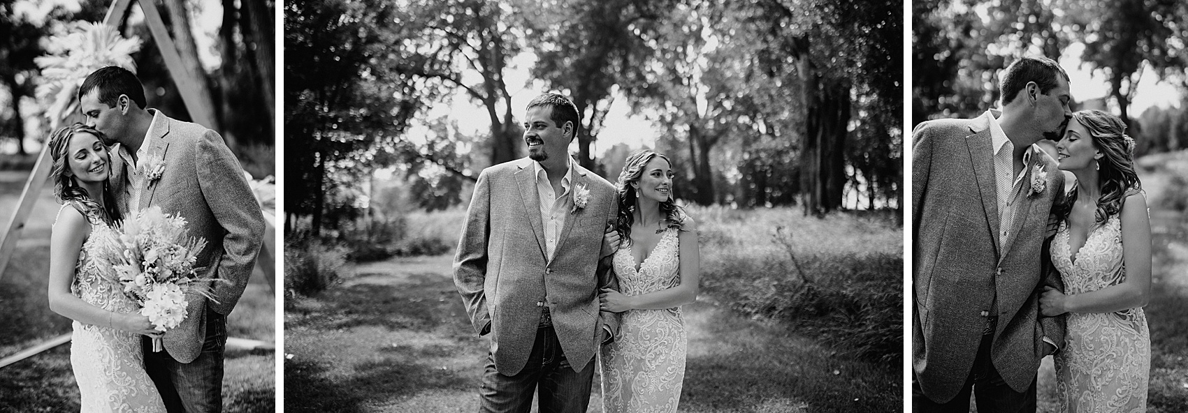 We took photos of the bride and groom around the venue at Prairie Meadows.