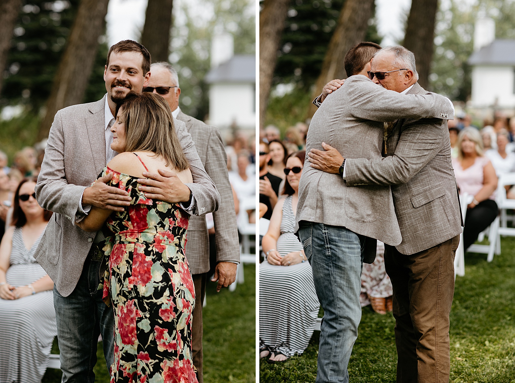 The wedding ceremony at Prairie Meadows Venue was beautiful.