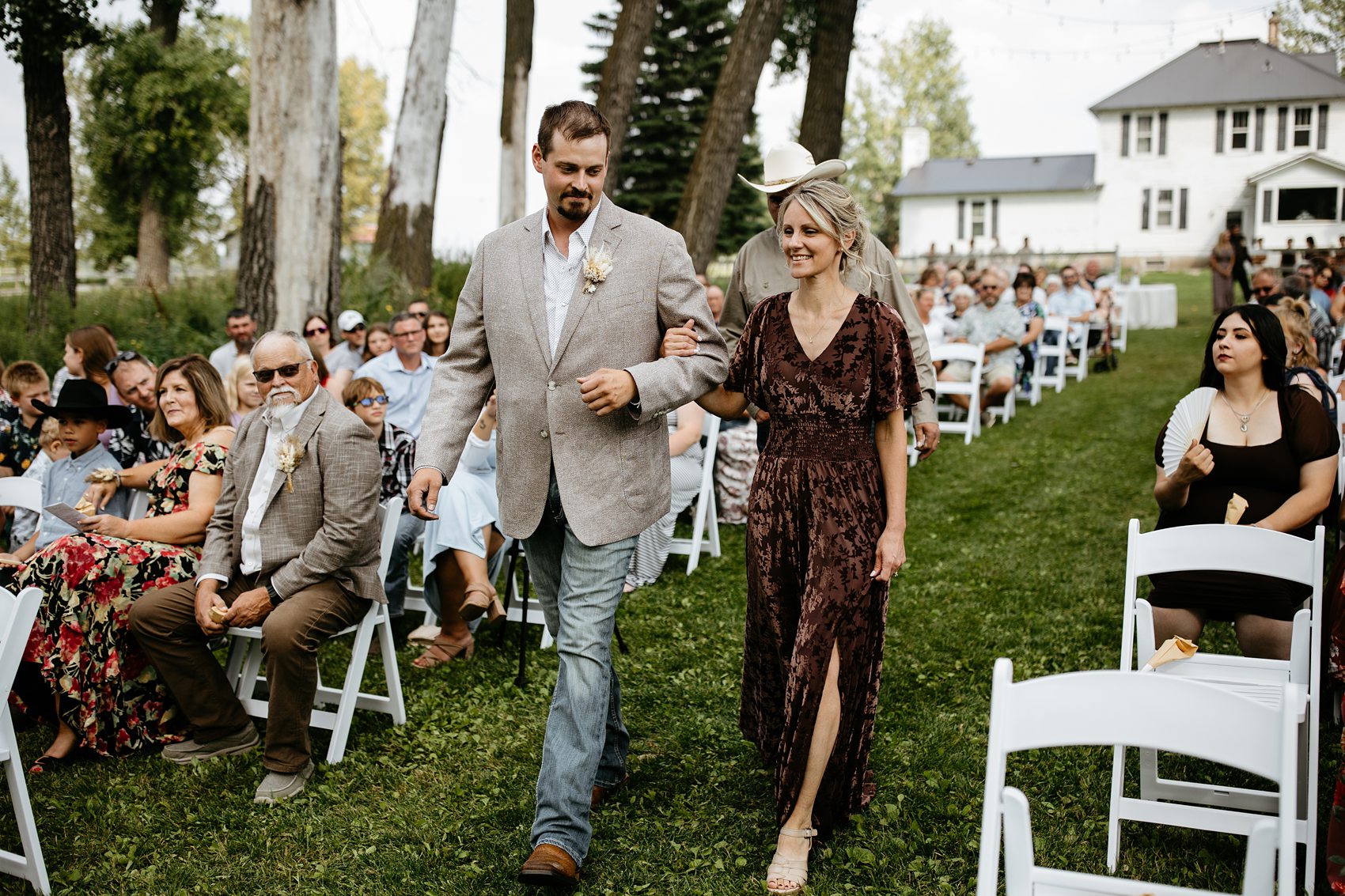 The wedding ceremony at Prairie Meadows Venue was beautiful.