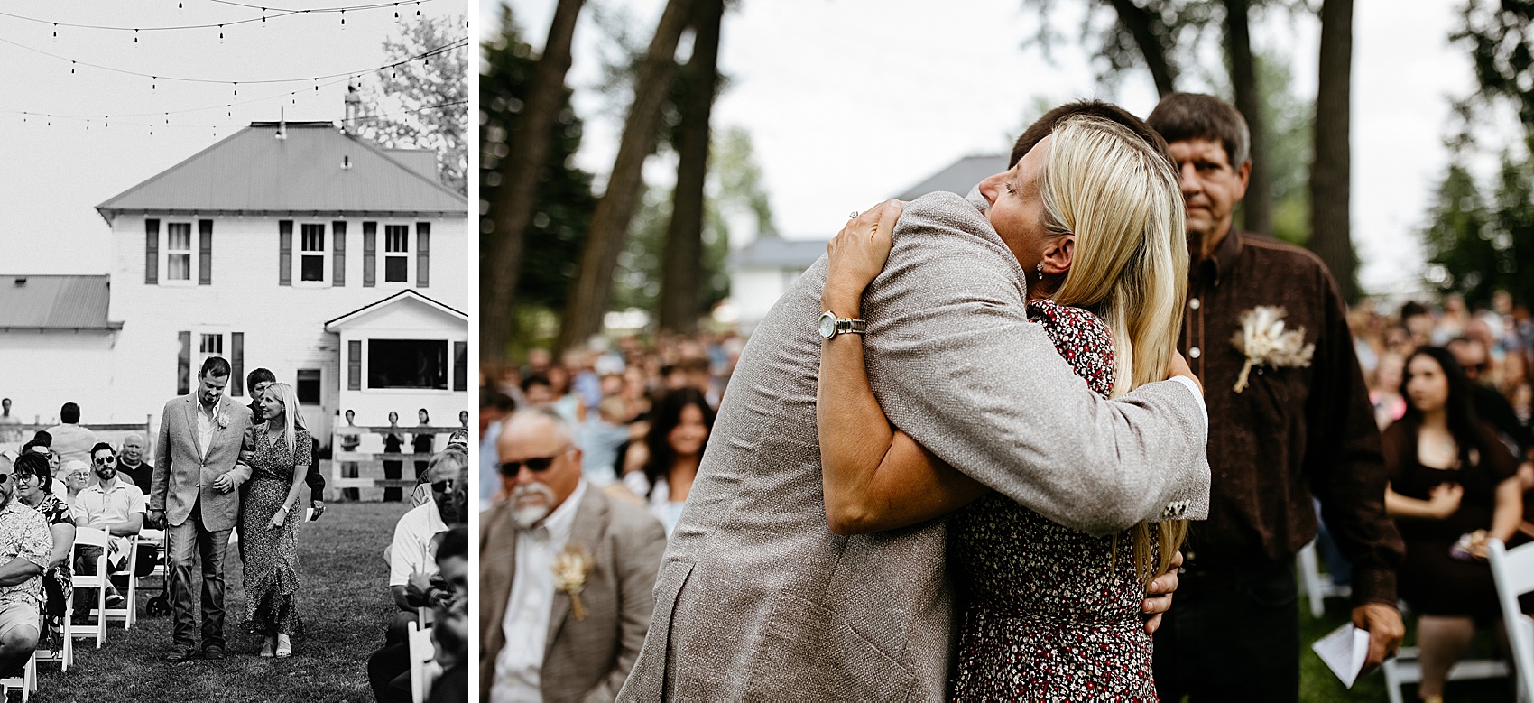 The wedding ceremony at Prairie Meadows Venue was beautiful.