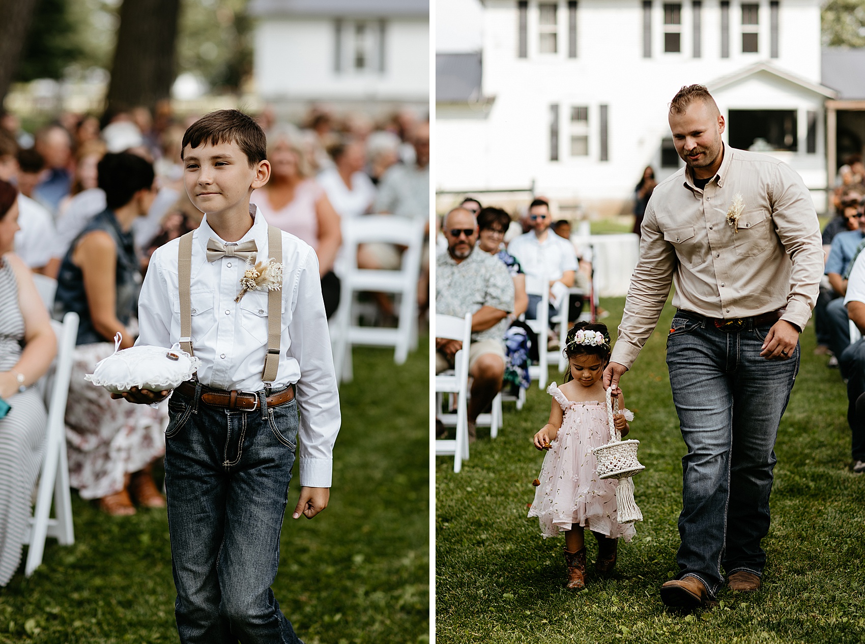 The wedding ceremony at Prairie Meadows Venue was beautiful.