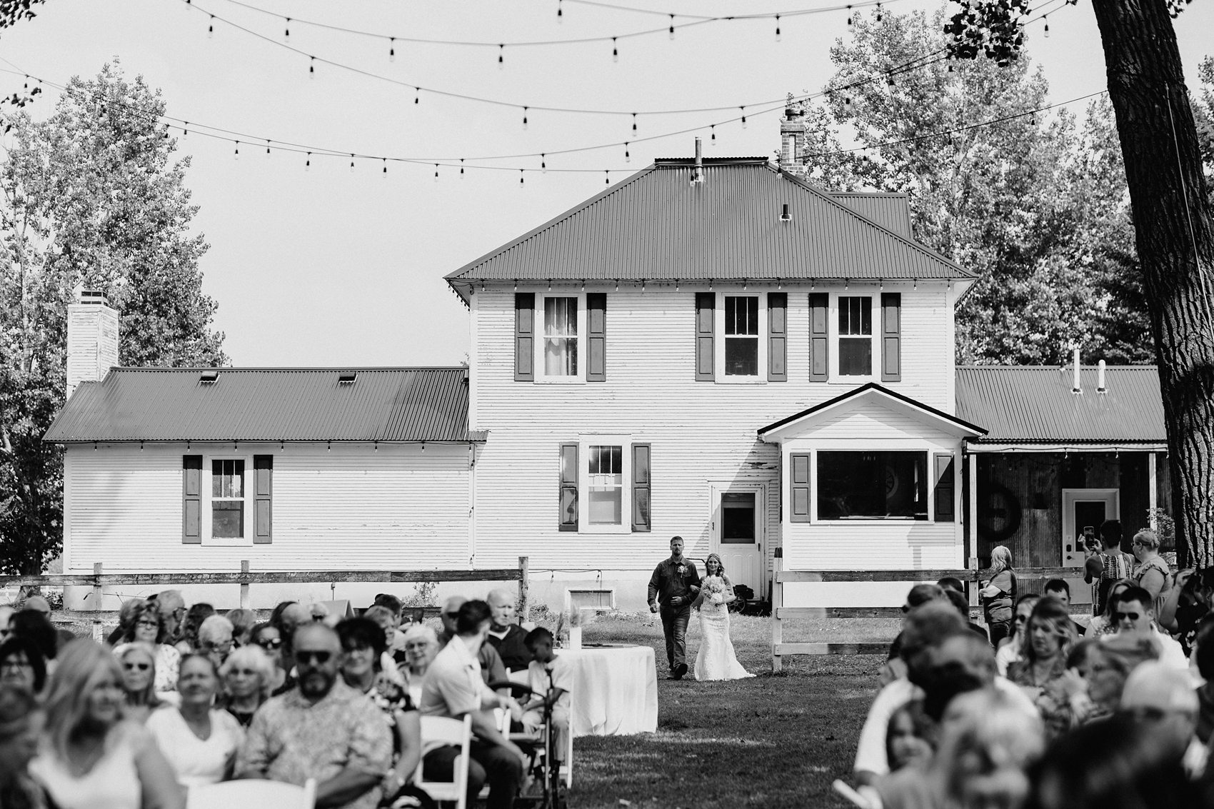 The wedding ceremony at Prairie Meadows Venue was beautiful.