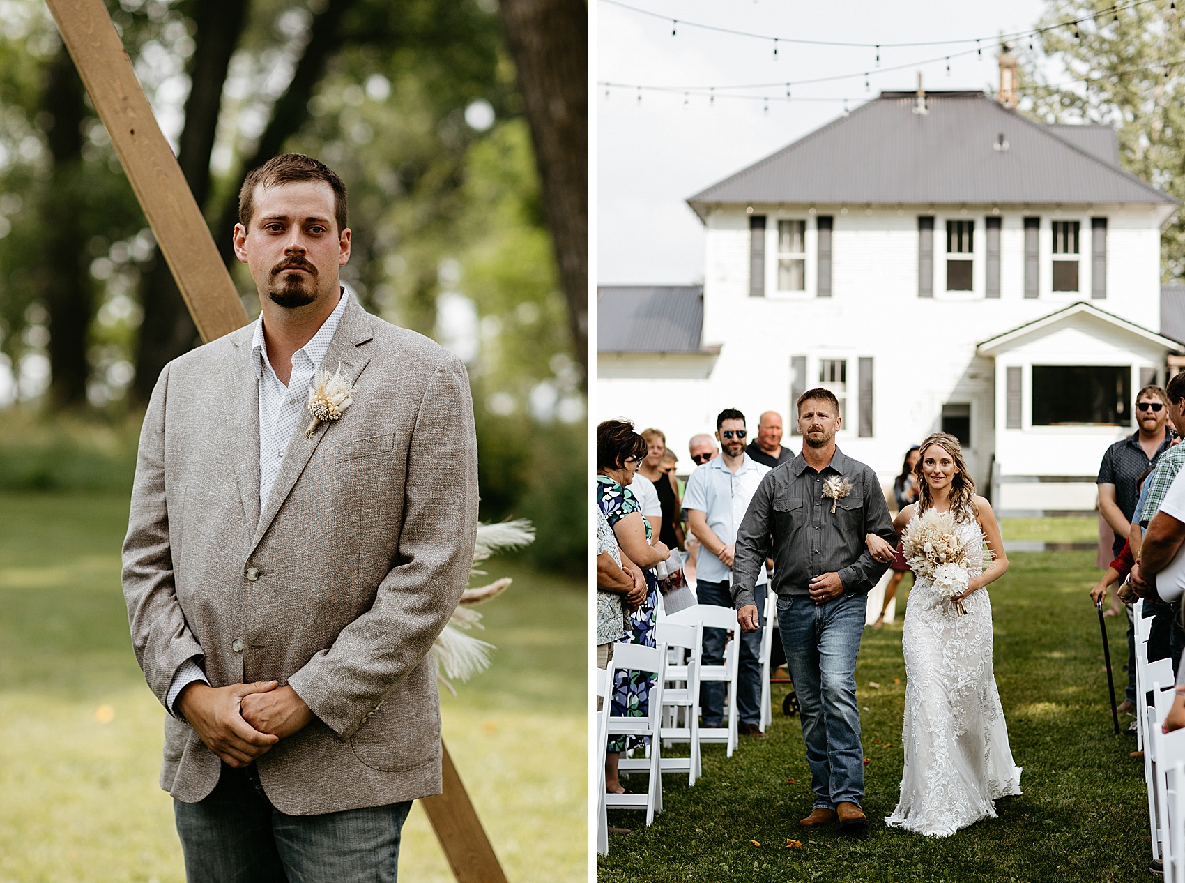 The wedding ceremony at Prairie Meadows Venue was beautiful.