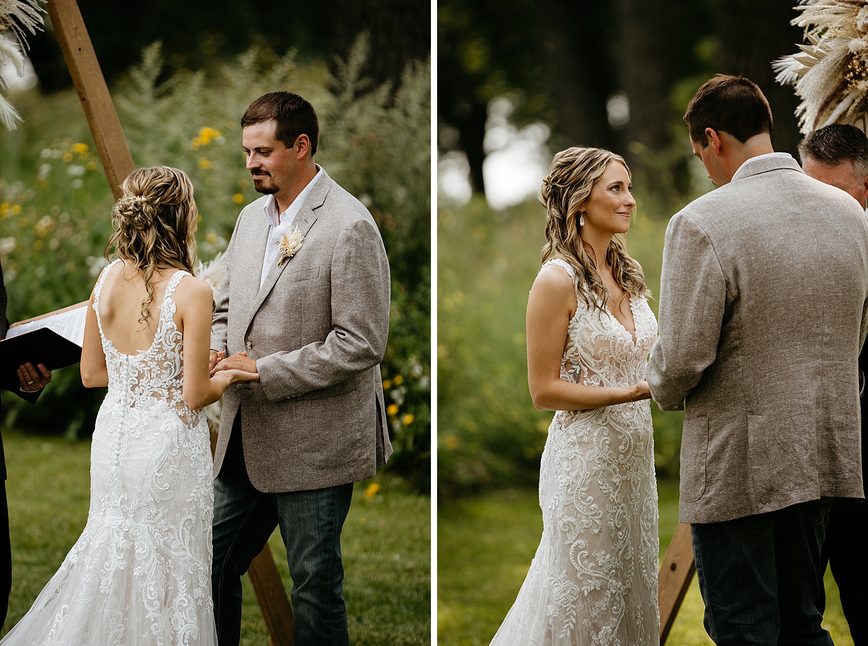 The wedding ceremony at Prairie Meadows Venue was beautiful.