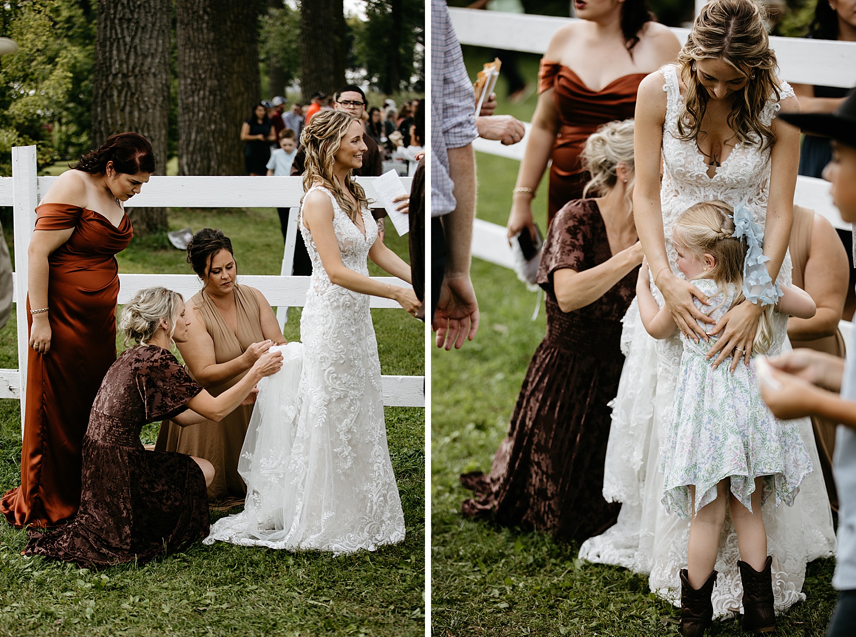 The wedding ceremony at Prairie Meadows Venue was beautiful.