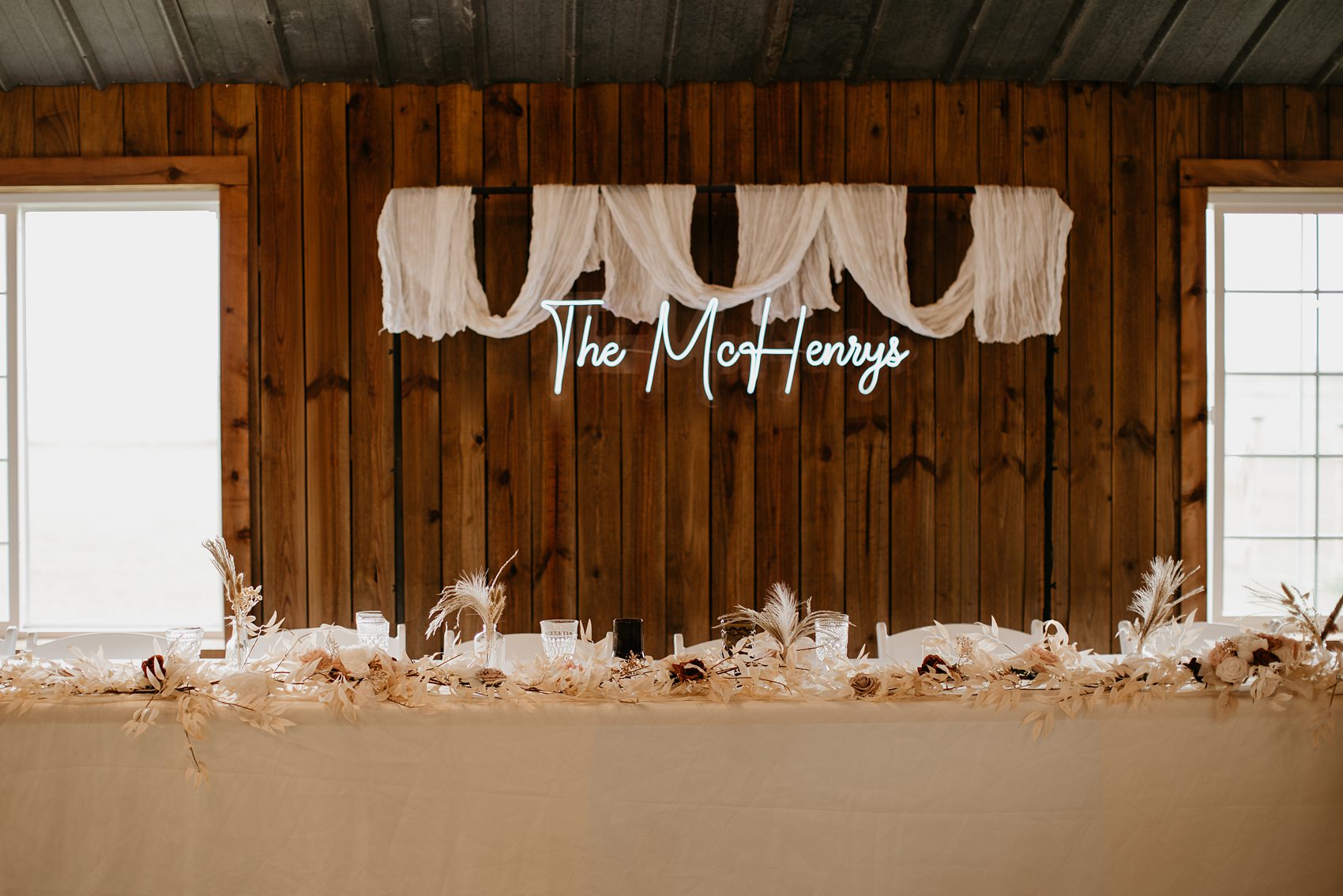 The reception area at Prairie Meadows Venue was decorated to perfection.