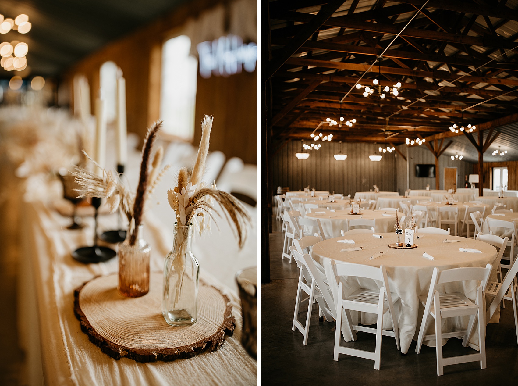 The reception area at Prairie Meadows Venue was decorated to perfection.