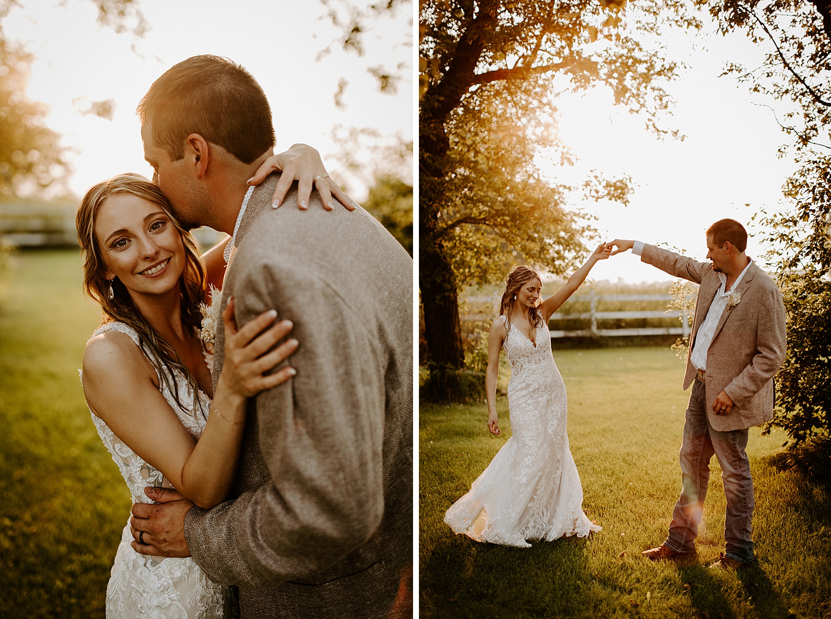 The golden hour photos at Prairie Meadows Wedding Venue were so perfect!