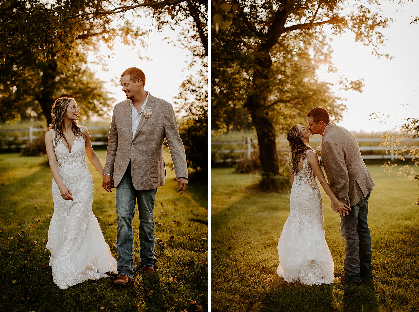 The golden hour photos at Prairie Meadows Wedding Venue were so perfect!