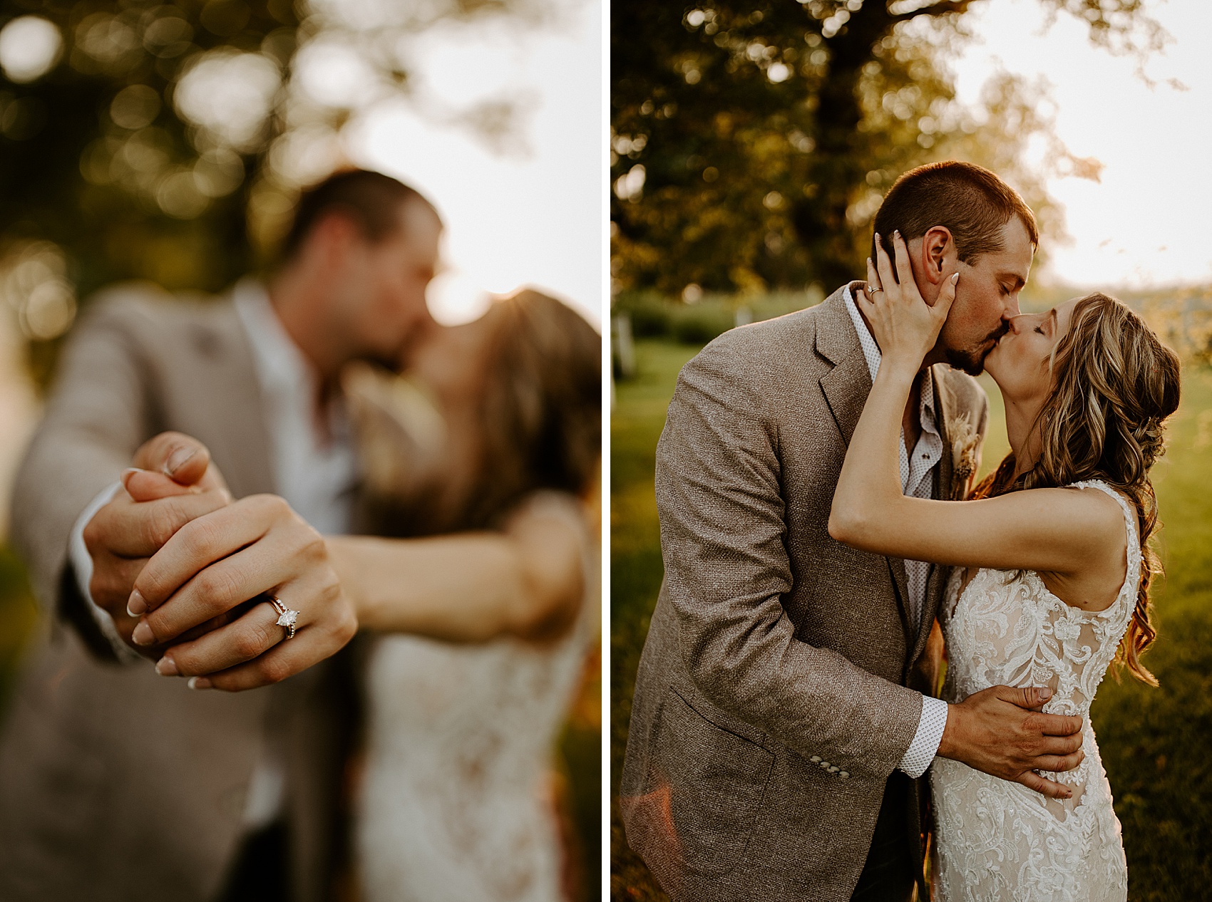 The golden hour photos at Prairie Meadows Wedding Venue were so perfect!